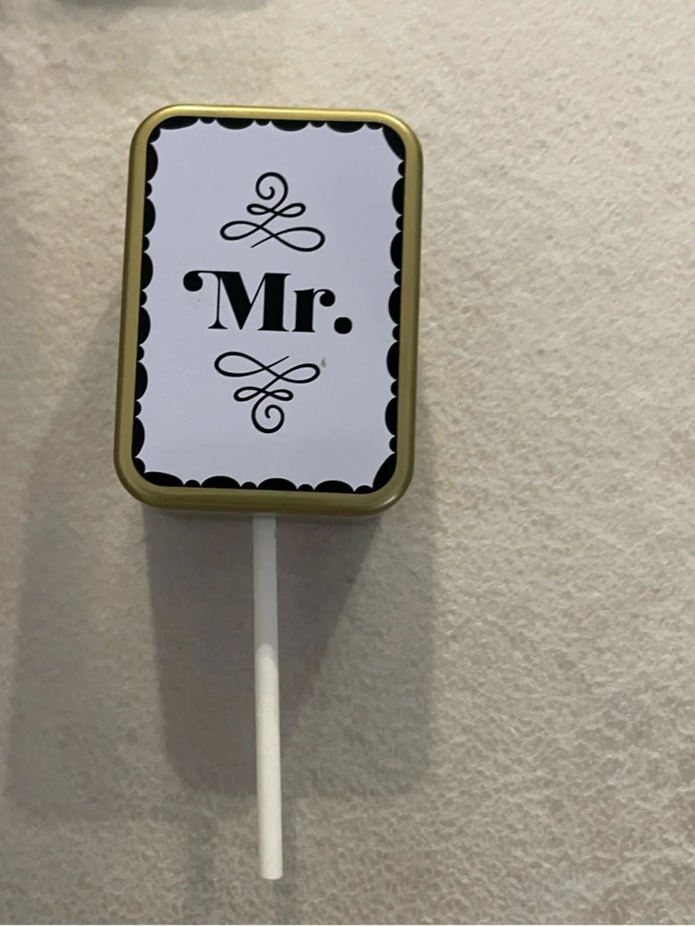 See’s Candies Groom Wedding Top Hat Lollipop Sucker Case Empty Tin Holder Gift